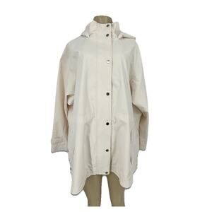Athleta Plus Size 2X RainOut Sutro Trench, Magnolia White Rain Coat Jacket 48-19
